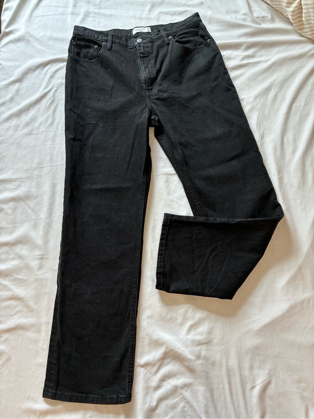 Abercrombie & Fitch 90s Straight Ultra High Rise Jeans - black 99% cotton